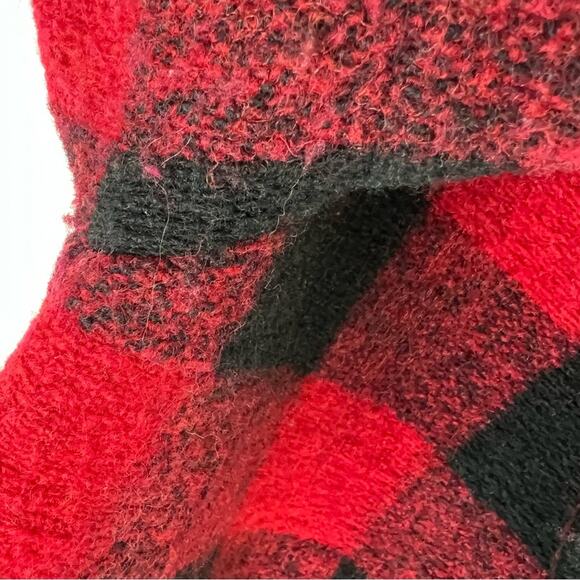 Saylor Buffalo Check Jacket Wool Blend Red & Black Plaid Coat sz M - Picture 8 of 13